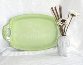 Upcycled Chalkboard - Apple Green Metal Tray Turned Chalkboard