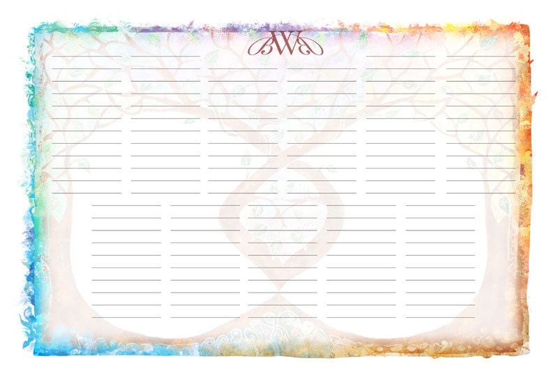 Signature Sheet - companion to either Four Elements or Tree Rings Ketubah