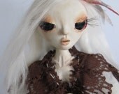 GHOST GIRL, paper clay ball jointed handmade art doll, Ooak, made in America