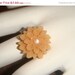 Summer Sale Antiqued Brass Adjustable Orange Flower Ring with swarovski Crystal
