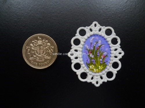 Original Miniature Oil Painting Lavender Dollhouse Art Shabby Chic OOAK by Sandie Coe