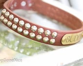 Personalized Pet Collar, Studded Leather Dog Collar, Custom Leather Dog Collar