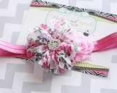 15% off, Spring Easter Headband, Newborn Headband, Farrah pink, rose floral Flower Elastic baby girl headband summer photography prop