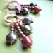 Fancy Pearl Earrings Multi Color Chandelier Dangles, Copper Beads