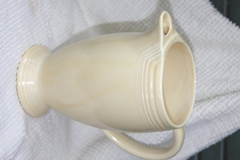 Fiesta Ware, Pitcher, Coffee Pot, Cream, 1930s Homer Laughlin, Yellow, Ivory, Fiestaware