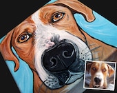 CUSTOM dog painting pet portrait dog art from your photo 6x6"