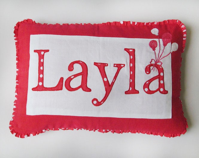 Girls name pillow personalized pillow for nursery or childrens room