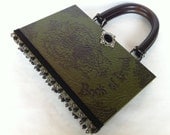 Vintage Book of Dread Book Purse with beaded embellishment - Choose Your Handle