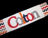 Personalized Baby Burp Cloth - Appliqued - Chevron