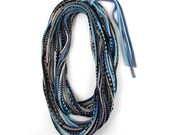 Sand Blue Grey Infinity Scarf - Summer Fashion  - Circle Scarf Womens Mens Necklace Fabric Jewelry - Tribal Burning Man Scarves Unique Loop
