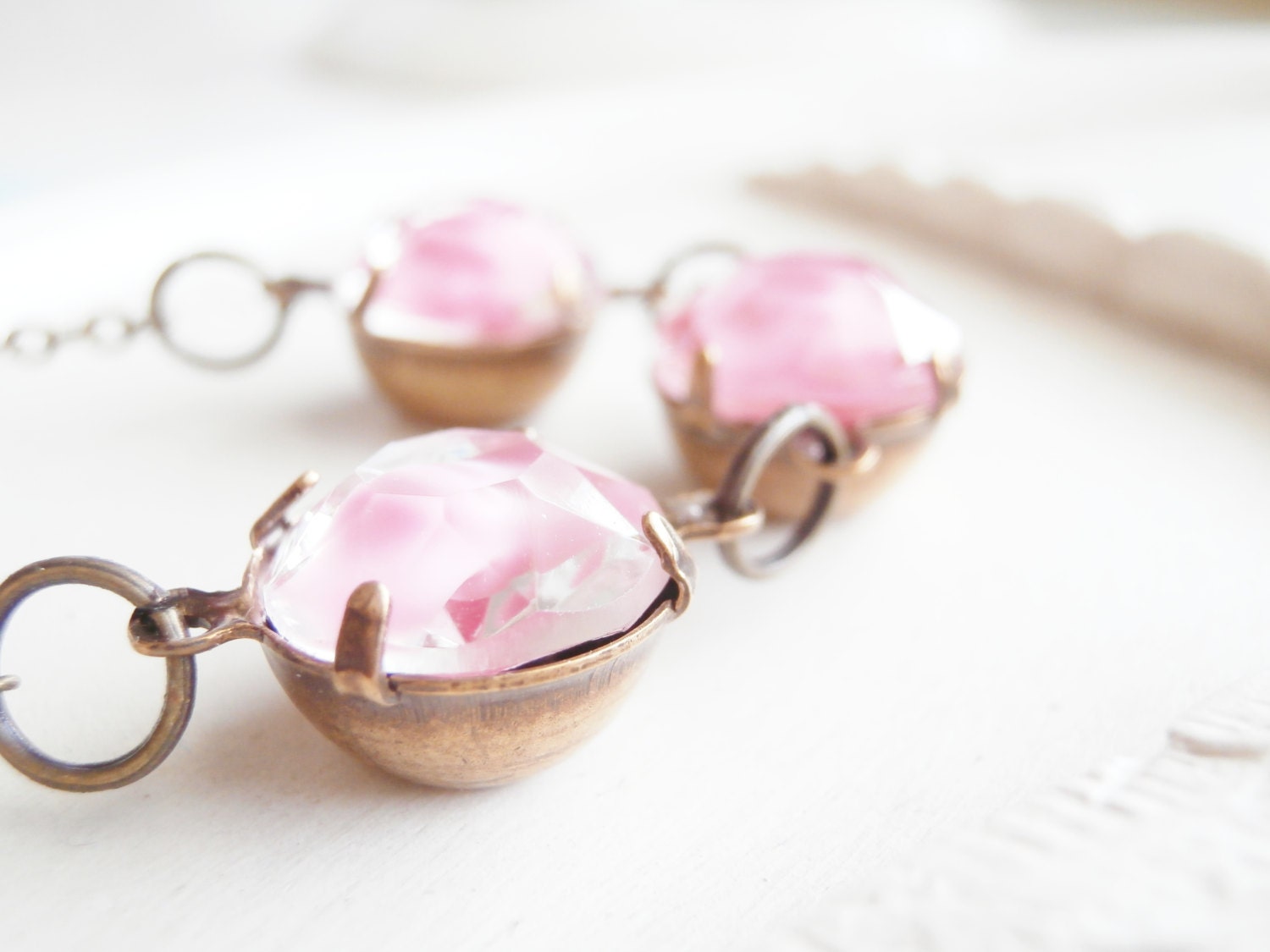 Vintage Jewel Necklace - Pink Givre
