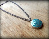 Tribal Tibetan - Mandala Inlay Pendant Silver Tribal Beads Bohemian
