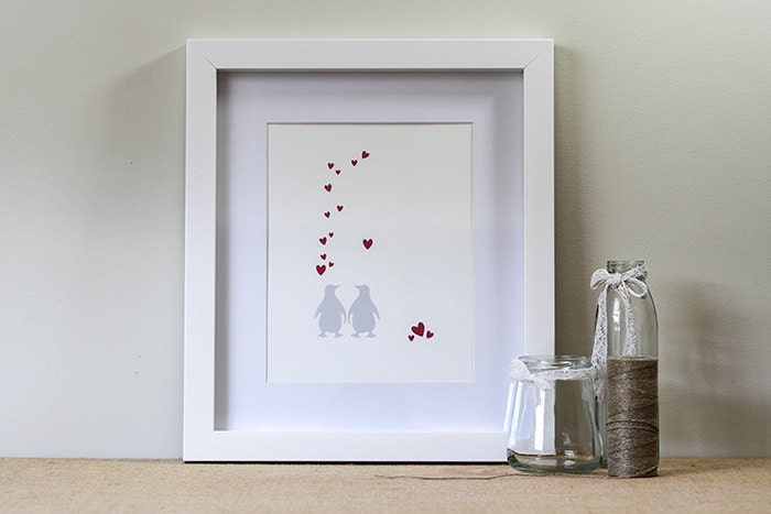 Antarctic Love - A4 Print - Nursery Artwork - Wedding Gift