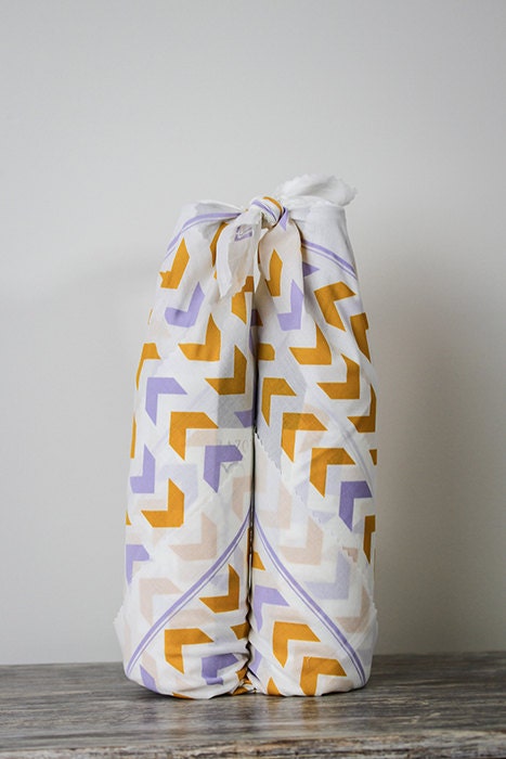 Follow the Arrow - Mustard and Purple - Fabric Gift Wrap - Furoshiki