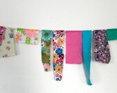 Vintage Fabric Bunting, Shabby Chic, Photo Prop, Easter, Nursery, Party, Ready to Ship