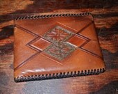 1960s Meeker Made Genuine Calf Skin Tooled Leather Wallet