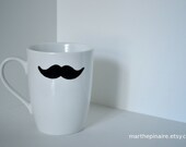 mustache hand painted mug