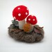 Needle Felted Small Understory With Mushrooms Gift