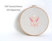 PDF Digital Pattern - New - Bunny Embroidery Tutorial and Applique Pattern. ePattern by Lovable Designs on etsy