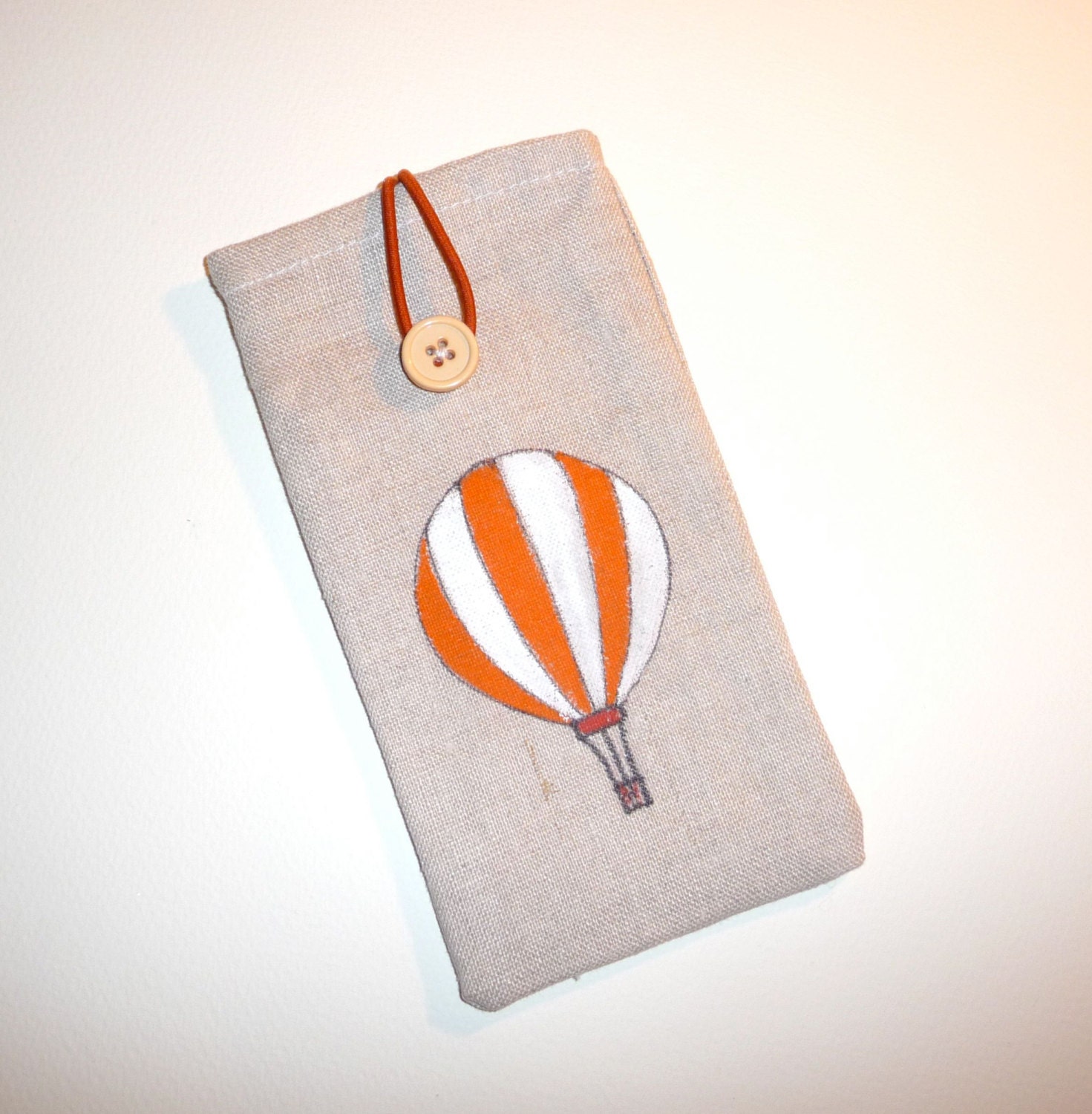 iPhone 5, 4 Case-Handmade- iPod touch case- Hot air balloon-one of a kind cell phone cover, linen - sublimecolors