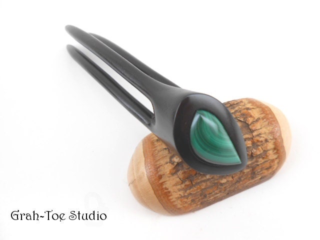 Hair Fork, Avalon Tusk 3 Prong Hair Stick,Wood  Hair forks, Hair Accessory Grahtoe studio