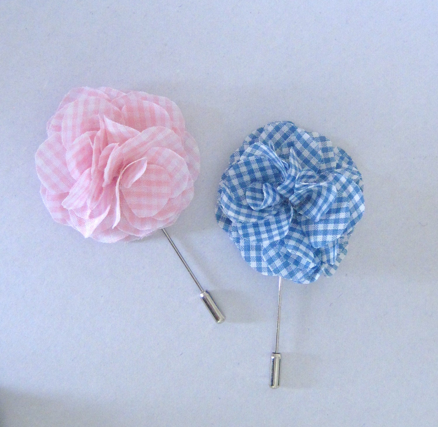 Gingham Flower Boutonniere - Groom - Groomsman - Father of the Bride