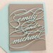 Monogram Wedding Invitation Sample - unique, cutout, wrap design with customizable colors