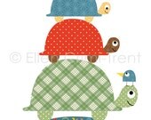 kids Nursery decor-colorful turtles for boys