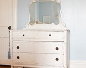 antique dresser shabby chic white distressed cottage prairie vintage so pretty