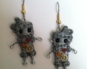 Steampunk Tinman Earrings Polymer Clay Jewelry