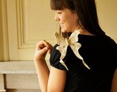 Soft Sculpture Saturniid Moth Brooch White