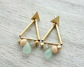 Maya Earrings, Mexican Maya jewelry, beaded colorful studs posts