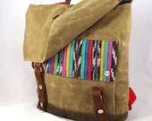 Summer Stripe Waxed Canvas Backpack