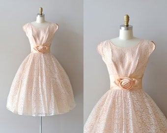 lace 1950s dress / vintage 50s dress / Waking Dream dress
