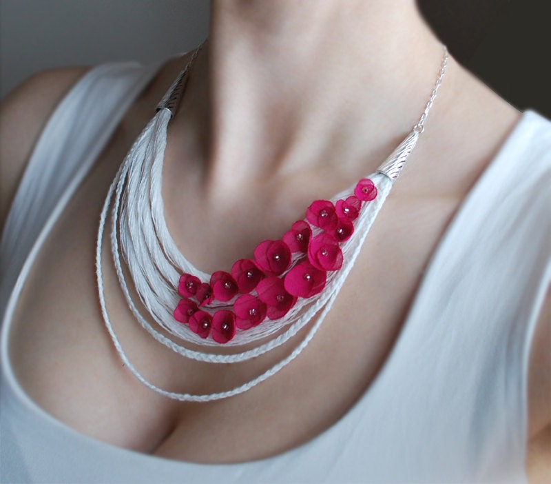 Linen Necklace. FELICE. Ready to ship .