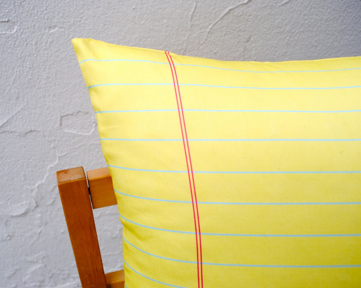 Organic Notebook PILLOW Cover - Reversible Throw Pillow Sham - Nerdy Accent Cushion in Yellow - Kids Home Decor