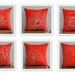 Orange Magnolia Pillow Cover, Decorative Pillow Cover, Beige Flower on Red Orange Linen, Throw Pillow Cover 18 x 18, Orange cushion cover