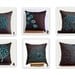 Brown Teal Turquoise Throw Pillow Covers, Set of 2 Pillow Covers 18 x 18, TurquoiseTeal Flower on Dark Brown Pillow, CHOOSE YOUR DESIGNS