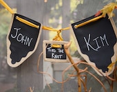 Wedding Banner Trio, Burlap and Re-Useable Chalkboard Cloth