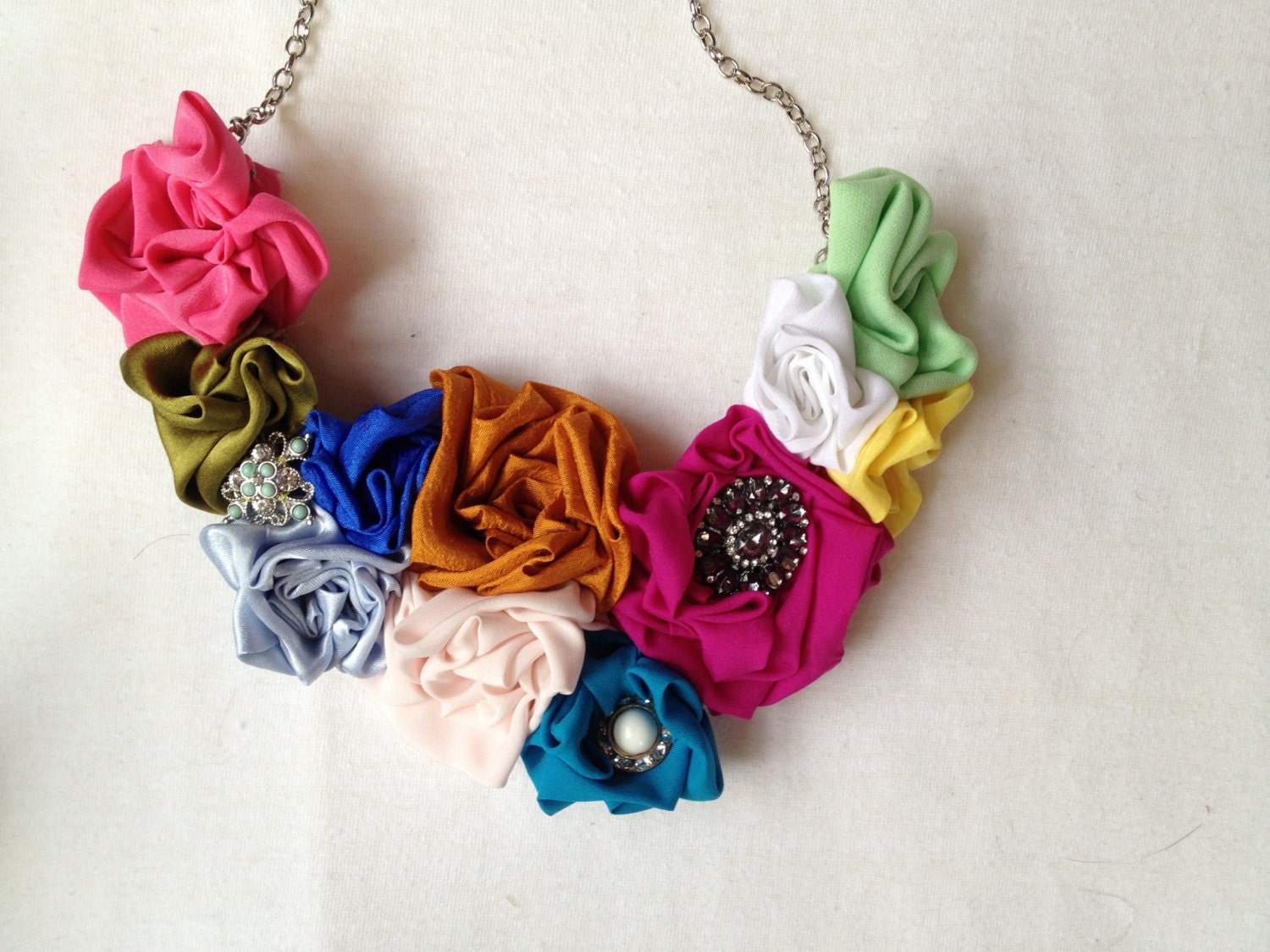 Multicolored Floral Bouquet Necklace