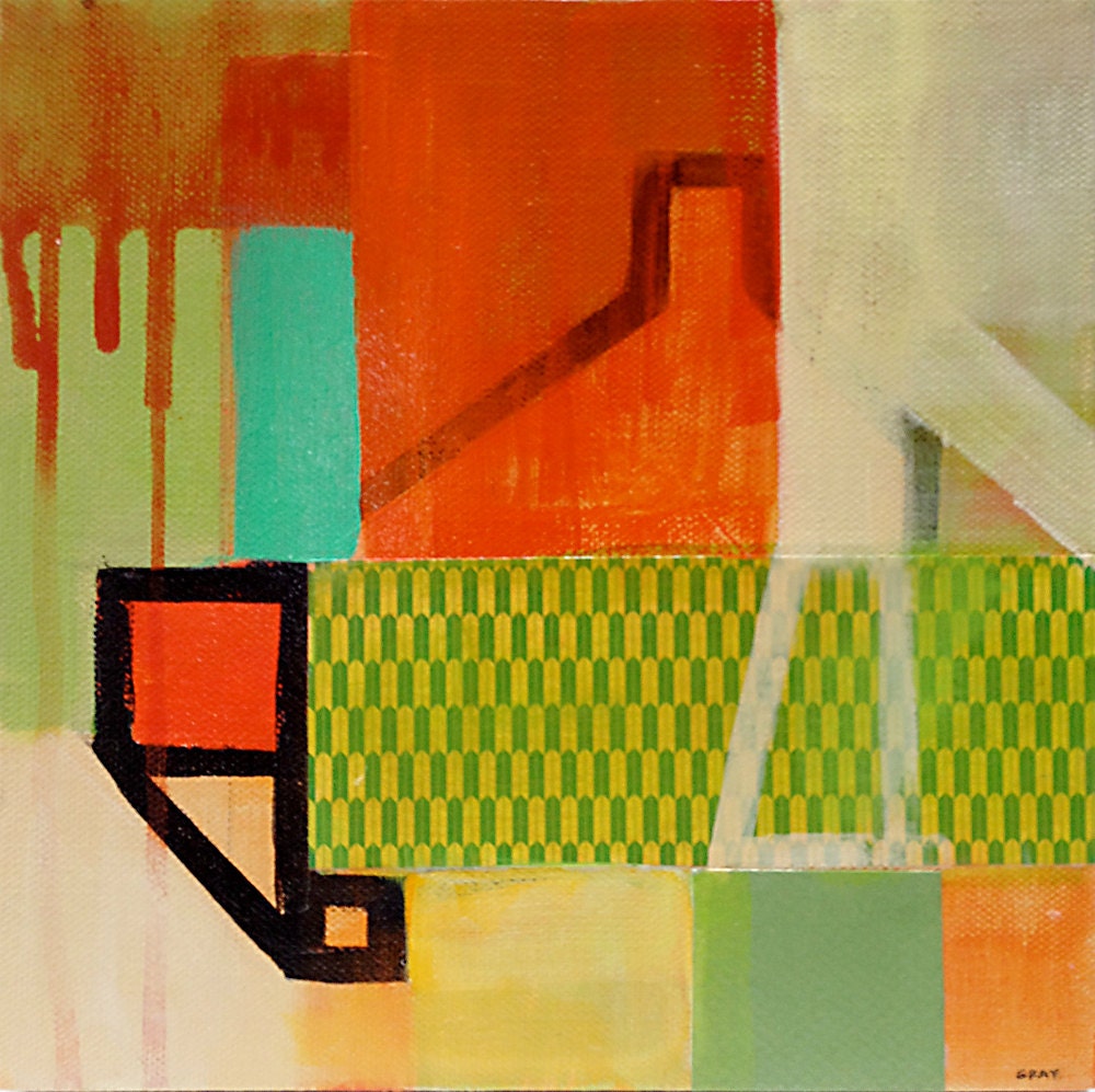 Abstract Painting, Modern Art, Contemporary Art, Mid Century Feel, 8x8