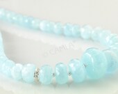 Watercolor Aquamarine Sparkle Necklace