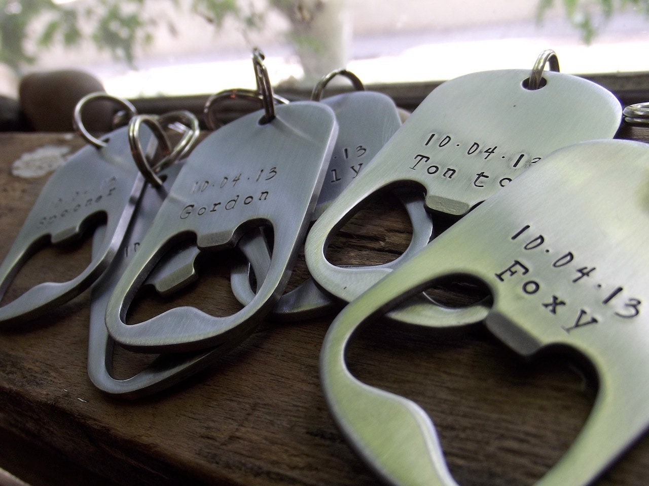 6 Grooms men Set,  Custom Stainless steel bottle opener keychains
