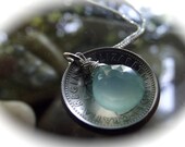 Sixpence Something blue pendant