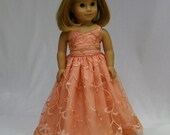 Peach Lace Formal for 18 Inch Dolls