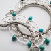 Large Filigree Hoop Earrings in Sterling Silver with Turquoise: Leela - Made to Order
