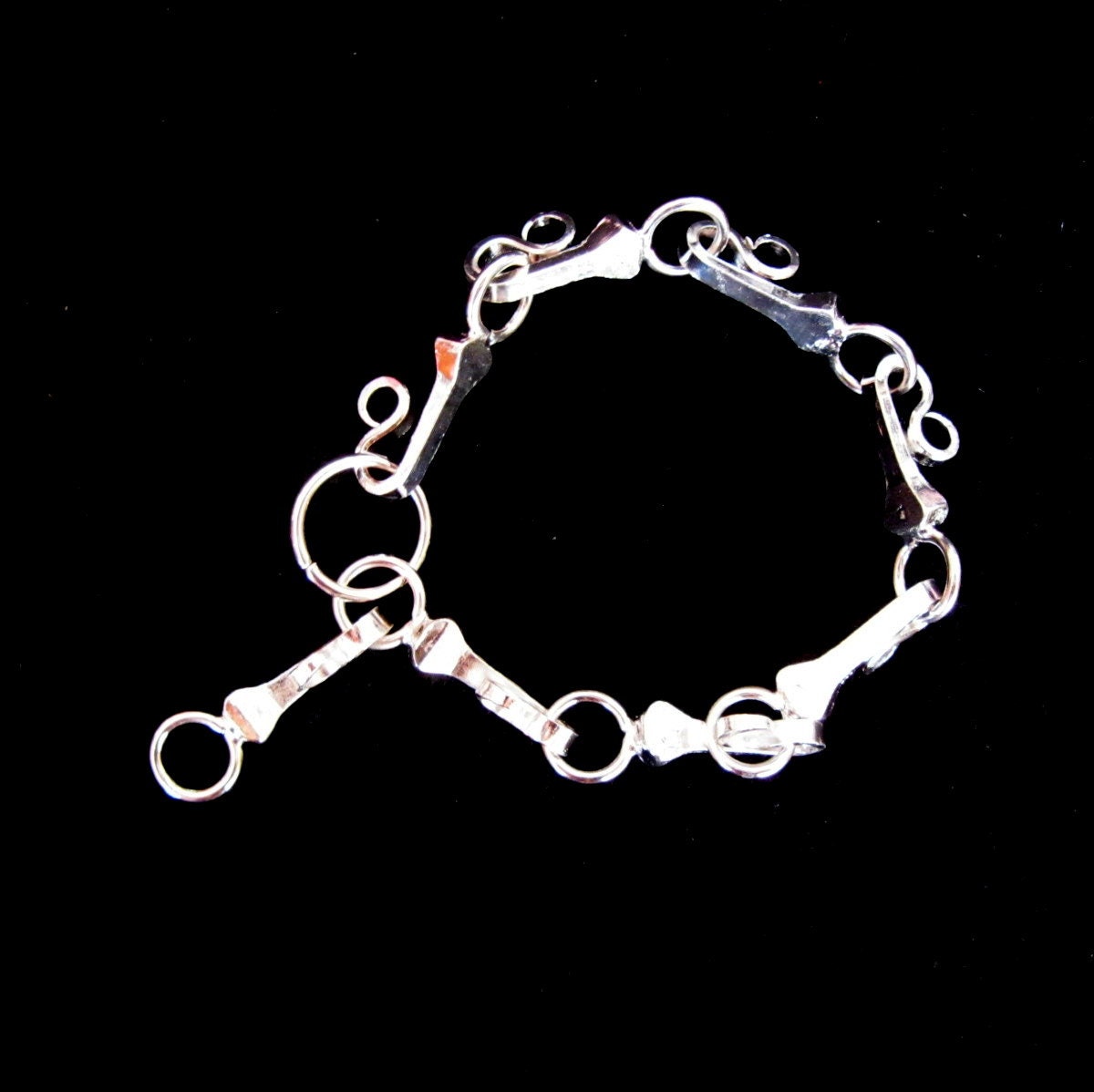 SILVER HORSESHOE NAIL bracelet Real horseshoe nails hard  silver finish
