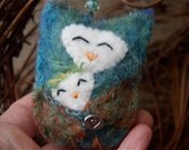 Mother Owl Talisman ...Mothers Love eco friendly mohair wool Mother's Day (woolcrazy)