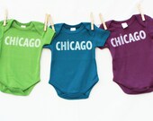 cHIcago- organic cotton screen printed onesie, great gift for baby shower