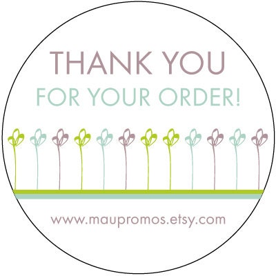 50 Thank You Stickers 2 inch round - Spring NA015CI